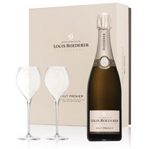 Champagne Brut Collection Champagne Louis Roederer, Reims, 75cl, 1er Geschenkkarton mit 2 Flûtes