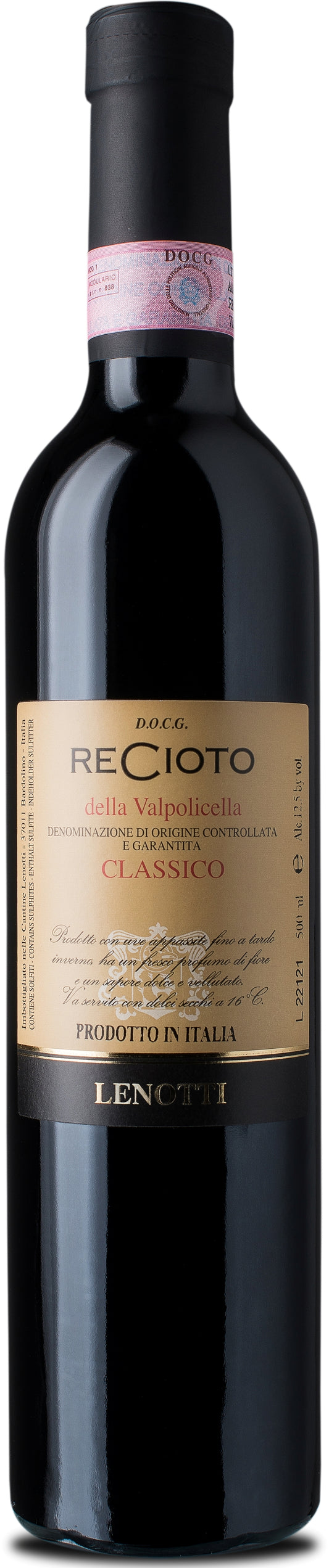 Recioto della Valpolicella Classico DOCG Cantine Lenotti, Bardolino, 2023, 50cl